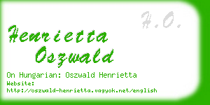 henrietta oszwald business card
